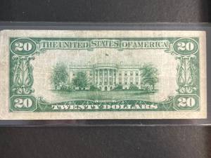 1929 US $20 NATIONAL BANK NOTE OF HOUSTON
