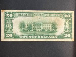 1928 US $20 REDEEMABLE IN GOLD NOTE
