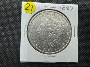 lot 21 image: 1887 Morgan Silver Dollar