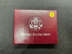 lot 48 image: 1993-P Mint State Thomas Jefferson Commemorative Silver Dollar in Original U.S. Mint Box