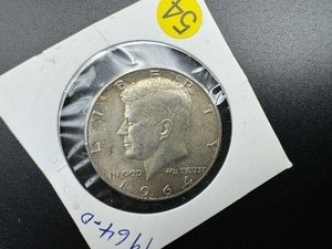 lot 54 image: 1964-D 90% Silver Kennedy Half Dollar