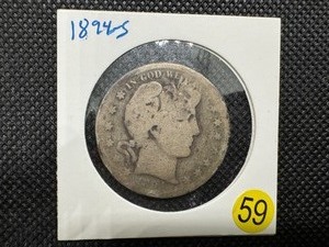 lot 59 image: 1894-S Silver Barber Half Dollar