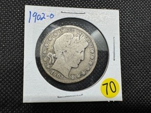 lot 70 image: 1902-O Silver Barber Half Dollar