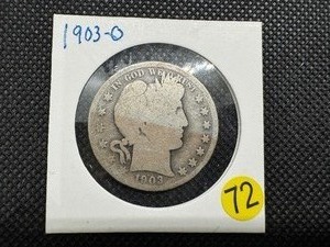 lot 72 image: 1903-O Silver Barber Half Dollar
