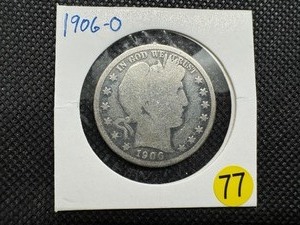 lot 77 image: 1906-O Silver Barber Half Dollar