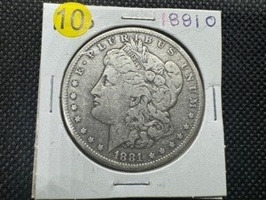 lot 10 image: 1881-O Morgan Silver Dollar