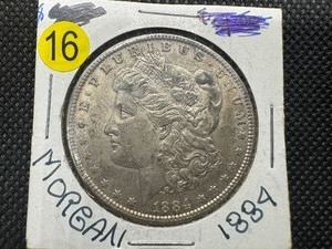lot 16 image: 1884 Morgan Silver Dollar