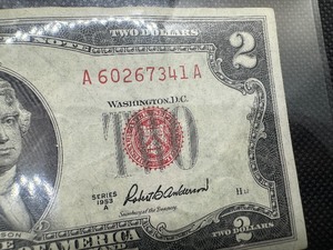lot 97 image: Red Seal Two Dollar Bill