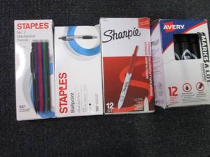 lot 140 image: Pens, Red Sharpies, Mechanical Penc...