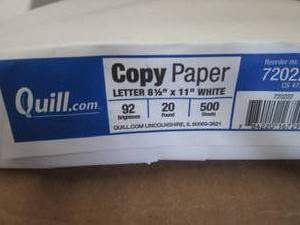 lot 153 image: 6 Reams Quill Copy Paper 8.5x11 20 ...