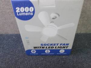 lot 174 image: Socket Fan with LED Light...