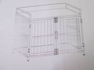 lot 218 image: ACUS Dog Crate Brown open box, asse...