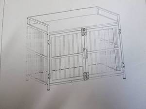 lot 219 image: ACUS Dog Crate Brown open box, asse...