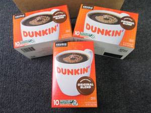 lot 344 image: 3- 10 ct Dunkin Original Blend Kcu...