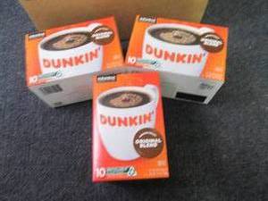 lot 345 image: 3- 10 ct Dunkin Original Blend Kcu...