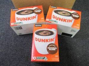 lot 346 image: 3- 10 ct Dunkin Original Blend Kcu...