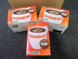 lot 347 image: 3- 10 ct Dunkin Original Blend Kcu...
