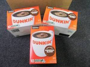 lot 348 image: 3- 10 ct Dunkin Original Blend Kcu...