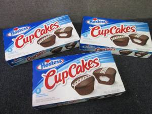 lot 376 image: 3- 12.7 oz 8 ct Hostess CupCakes...