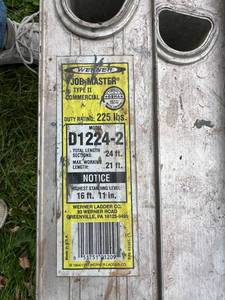 lot 24 image: 24 Werner Type 2 Commercial Extension Ladder