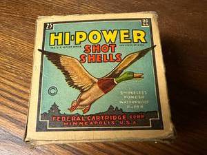 lot 154 image: Federal Cartridge Hi-Power 20 Gauge Shot Shells