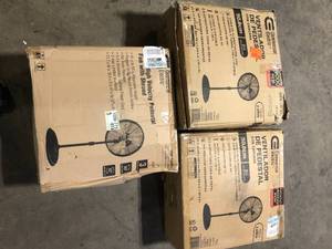 Lot of Commercial Electric 20 in. Oscillating Pedestal Fan with Adjustable Height in Black Customer Returns See Pictures