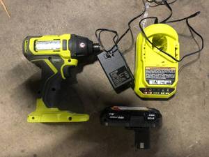 RYOBI ONE 18V Cordless 14 in. Impact Driver with Battery and Charger Customer Returns See Pictures