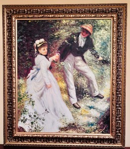lot 81 image: Framed La Promenade, 1870 Canvas Replica Renoir Painting