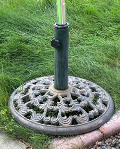 lot 161 image: Floral Patio Umbrella with Stand