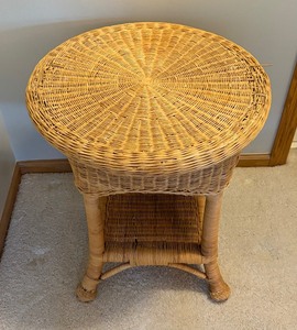 lot 182 image: Decorative Wicker Accent Table