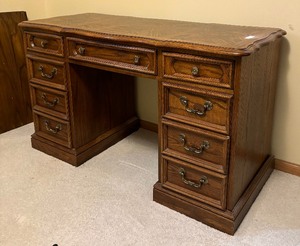 lot 34C image: Vintage Wooden Desk