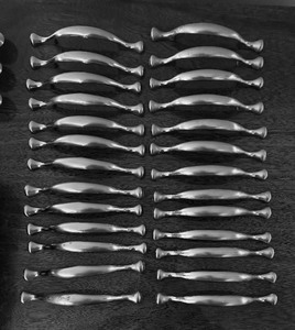 lot 193 image: Brushed Nickel Handles, Knobs and Hinges  Brushed Nickel Cabinet Hardware