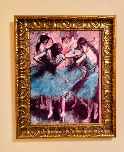 lot 82 image: Framed Degas Blue Dancers Reproduction Painting