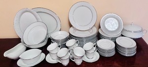 lot 107 image: Beautiful China by Noritake Ranier White with Etched Flowers
