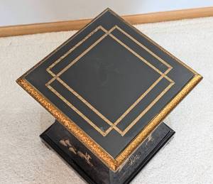 lot 31 image: Petite Painted Black Lacquer Side Table