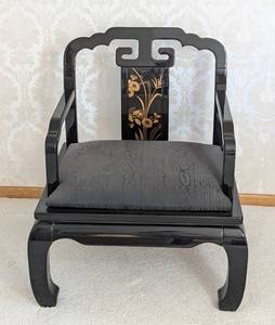 lot 21 image: Ming Style Black Lacquer Armchair