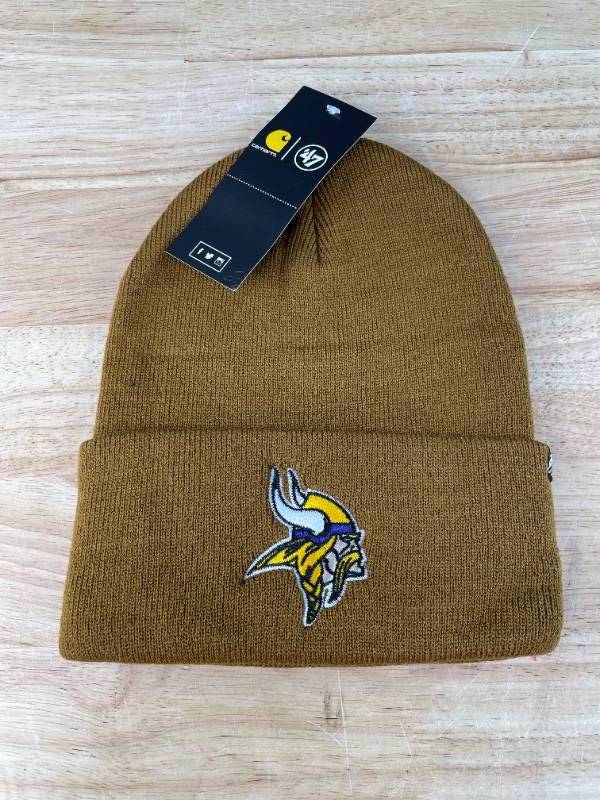 lot 32B image: Brand New Carhartt Minnesota Vikings Embroidered NFL Football Beanie Winter Hat I