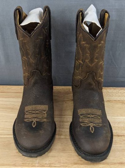 lot 40F image: Brand New Soto Leather Round Toe Boots Kids Size 2Mex 21 $59.95 Retail L