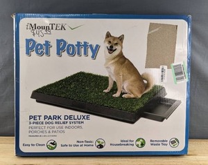 lot 74 image: New Grass Pee Potty Pad Tray with Drawer for Dog, 25 x 20 Fake Grass Portable Potty Trainer for Indoor & Outdoor B