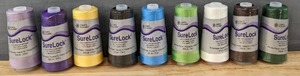 lot 59 image: Brand New 9 Spools Coats & Clark Sure Lock 100% Spun Polyester Thread for Overlock Machines $72 Retail N