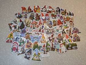 lot 411 image: 60 Brand New Variety of Gnome Stickers P