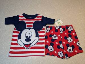 lot 414 image: New Disney Baby Mickey Mouse Two Piece Short Set Size 24 Month P