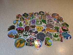 lot 419A image: 50 Total New Weed Smoking Stickers Call Me Your Highness  P