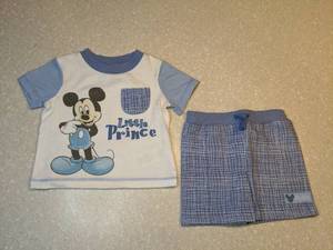 lot 430 image: New Disney Baby Mickey Mouse Boys Top & Short Set Blue & White Size Newborn P
