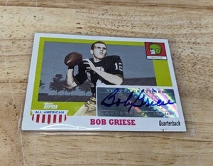 lot 38E image: 2005 TOPPS All American NFL Football Autographed Bob Griese Trading Card M