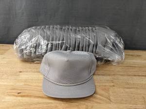 lot 704 image: 48  Brand New Youth YUPOONG Silver Hats OSFM A