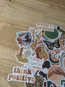 lot 63E image: 50 New Boho Aesthetic Stickers for Water Bottles, Laptops, Scrapbooking Etc. E
