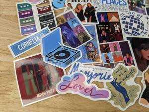 lot 16A image: 52 Brand New Taylor Swift Themed Music Artist Stickers N