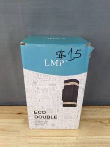lot 44D image: (3) New Grey LMP Double Outdoor Wall Lights Retail $93 S