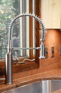 lot 66E image: Kohler Faucet Single Handle Pull Down Sprayer in Brushed Nickel C